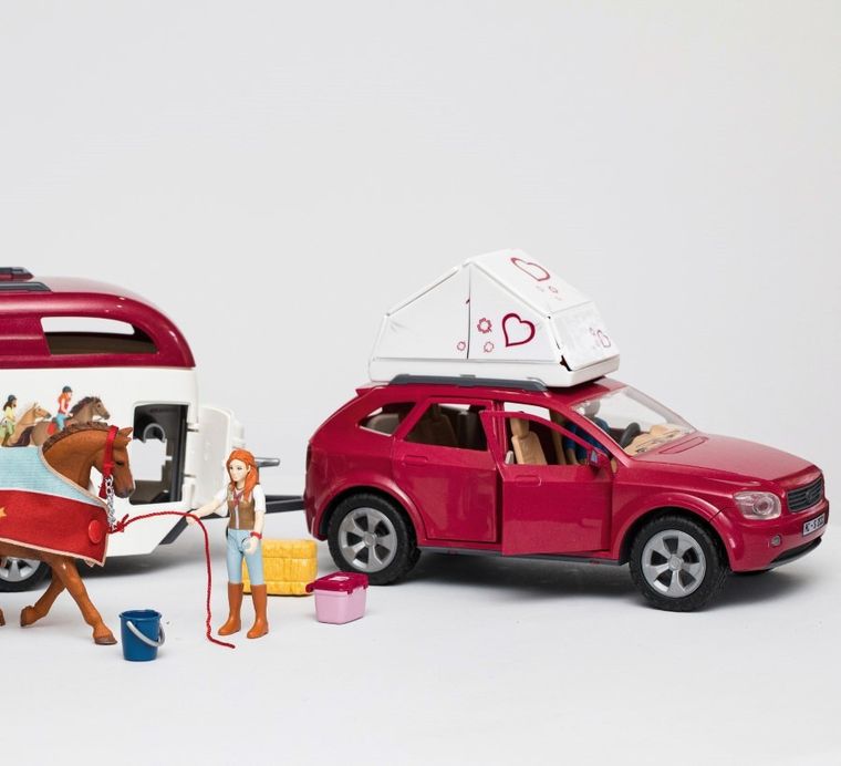 Schleich, Horse Club, Przygoda z samochodem i przyczepą dla konia, zestaw, 42535