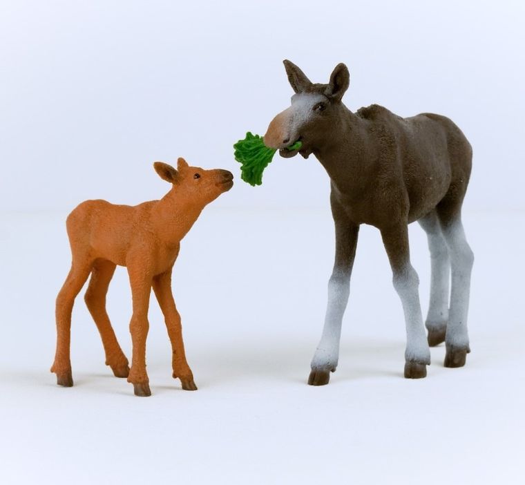 Schleich, Wild Life, Rodzina łosi, zestaw, 42629