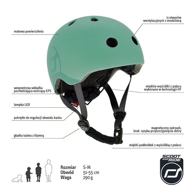Scoot & Ride, kask, Forest, rozmiar S-M