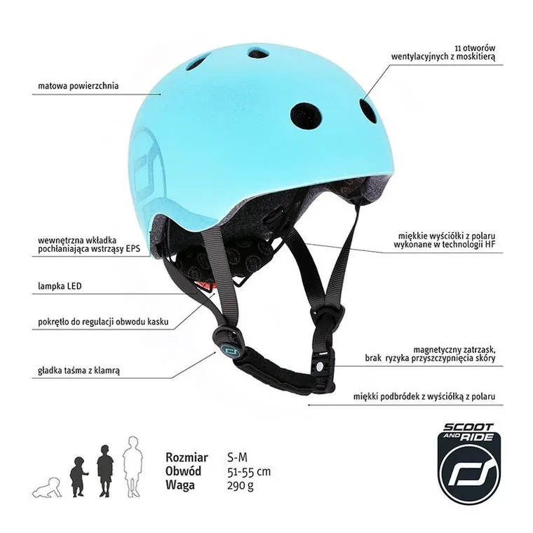 Scoot & Ride, kask ochronny, Blueberry, rozmiar 51-55 cm