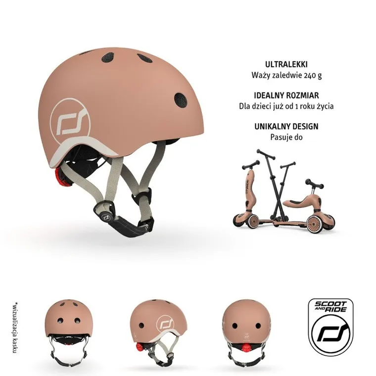 Scoot & Ride, kask ochronny, Mocha, rozmiar 45-51 cm