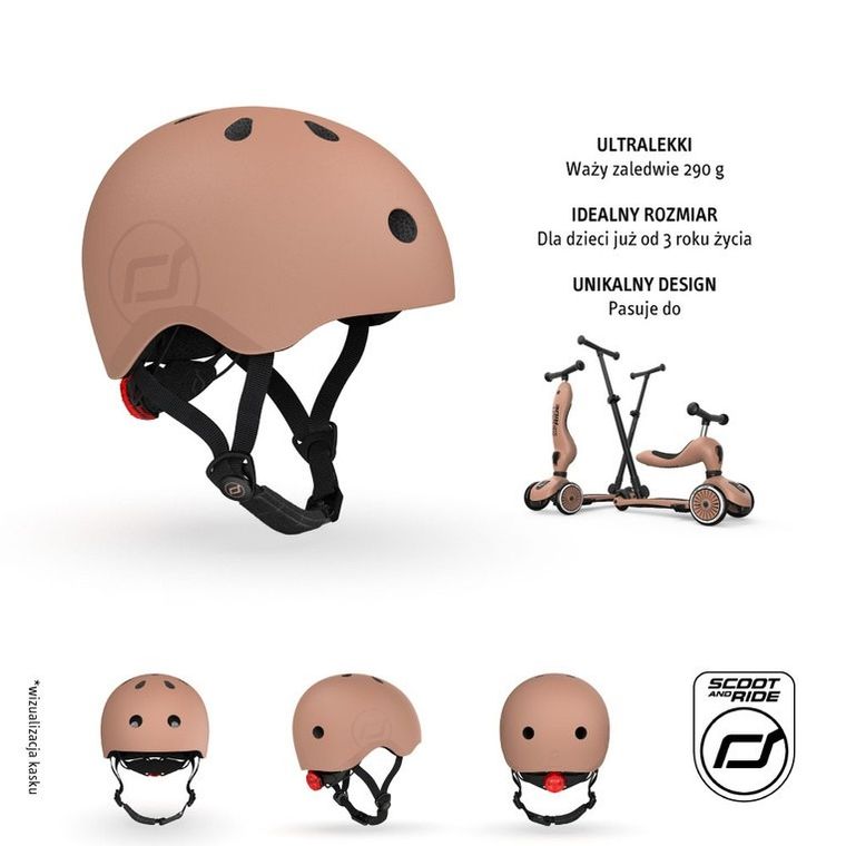 Scoot & Ride, kask ochronny, Mocha, rozmiar 51-55 cm
