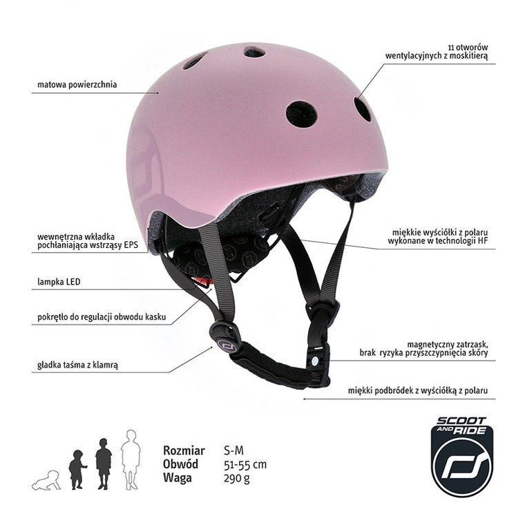 Scoot & Ride, kask ochronny, Rose, rozmiar 51-55 cm
