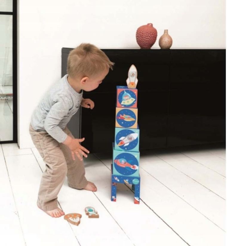 Scratch, piramidka edukacyjna z figurkami, kosmos