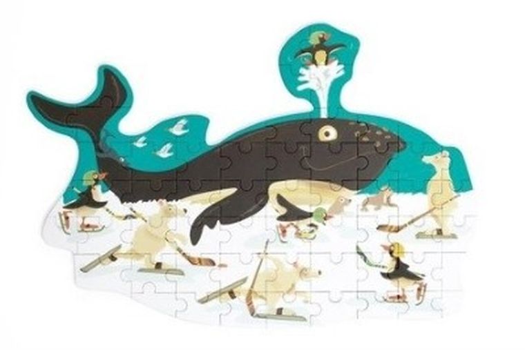 Scratch, Wieloryb, puzzle konturowe, 60 elementów