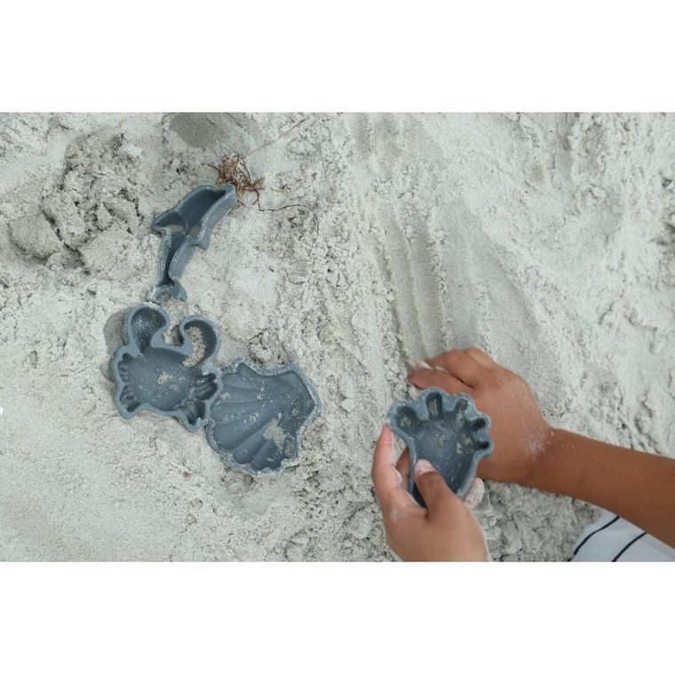 Scrunch, silikonowe foremki do piasku, granatowe, 4 szt.