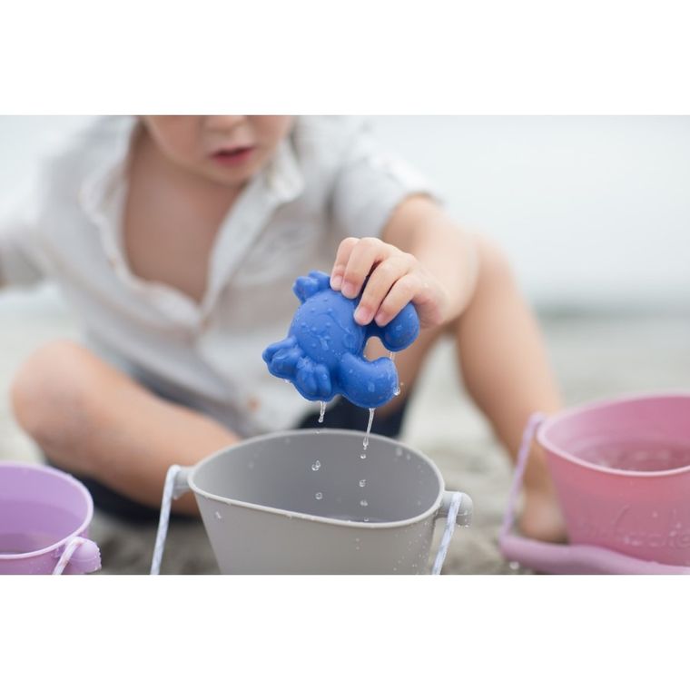 Scrunch, silikonowe foremki do piasku, musztardowe, 4 szt.