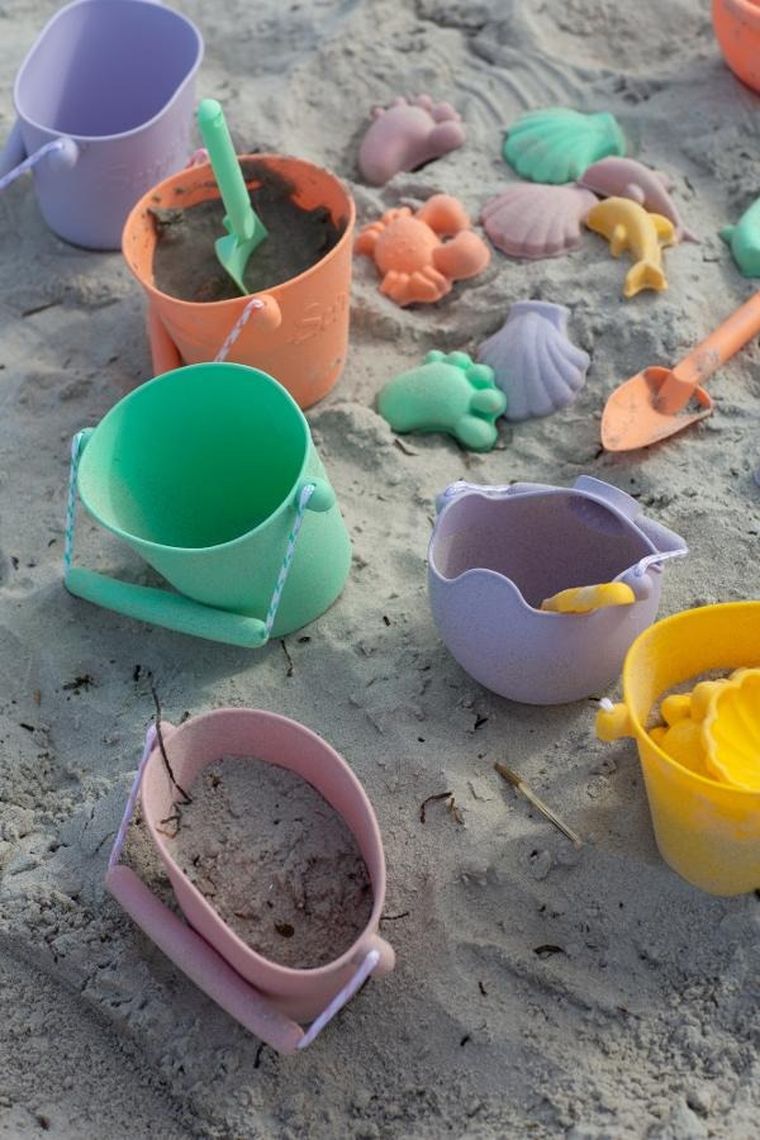 Scrunch, silikonowe foremki do piasku, szałwiowy, 4 szt.