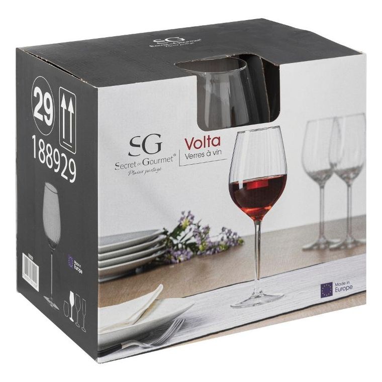 Secret de Gourmet, kieliszki do wina volta, 6-380 ml