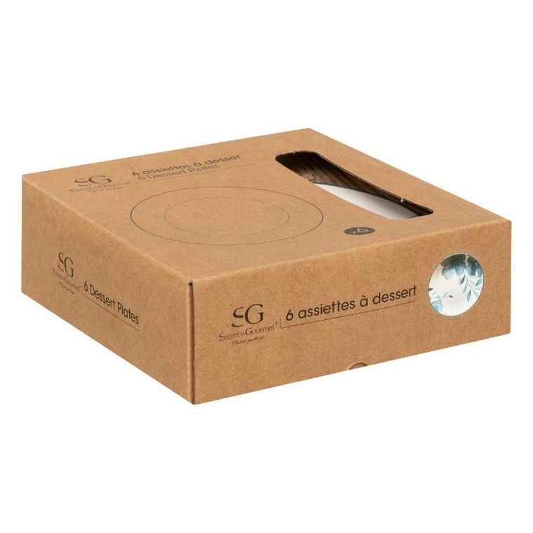 Secret de Gourmet, talerze deserowe porcelanowe, Lily, 19 cm, 6 szt.