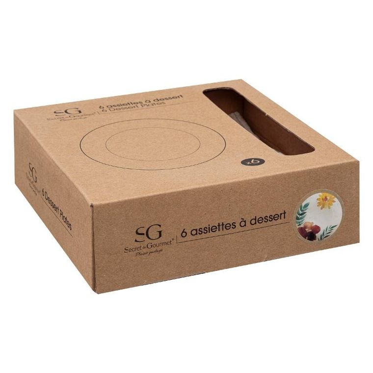 Secret de Gourmet, talerzyki deserowe, Margaux, porcelanowe, średnica 19 cm, 6 szt.