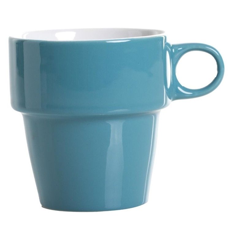 Secret de Gourmet, zestaw 6 kolorowych filiżanek do cappuccino + metalowy stojak