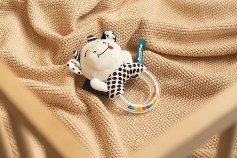 Sensillo, Black&White, miękka grzechotka, krówka