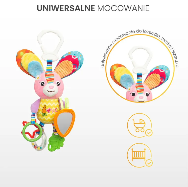 Sensillo, Colorful, grzechotka podróżna, królik