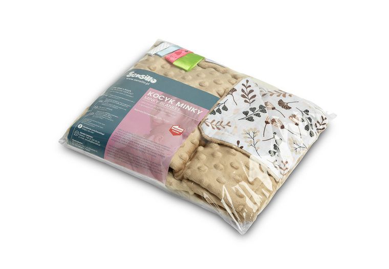 Sensillo, Gałązki, kocyk minky, cappuccino, 75-100 cm