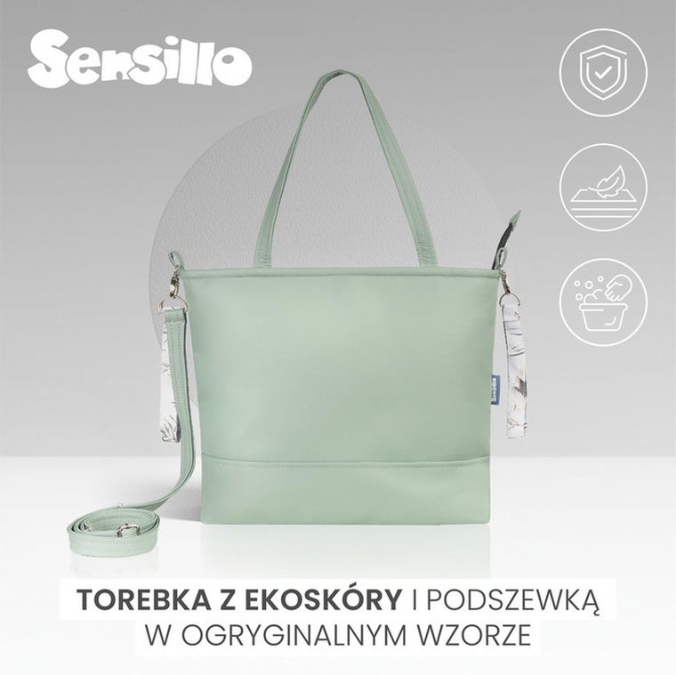 Sensillo, Jesienny las, torba do wózka, ekoskóra, szara