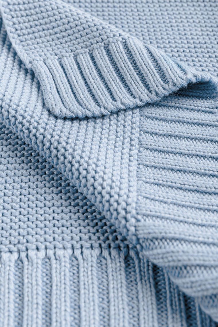 Sensillo, kocyk bambusowo-bawełniany, baby blue, 80-100 cm
