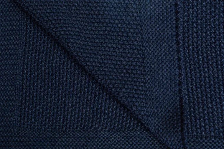 Sensillo, kocyk dziergany, bawełniany, granatowy, 100-80 cm