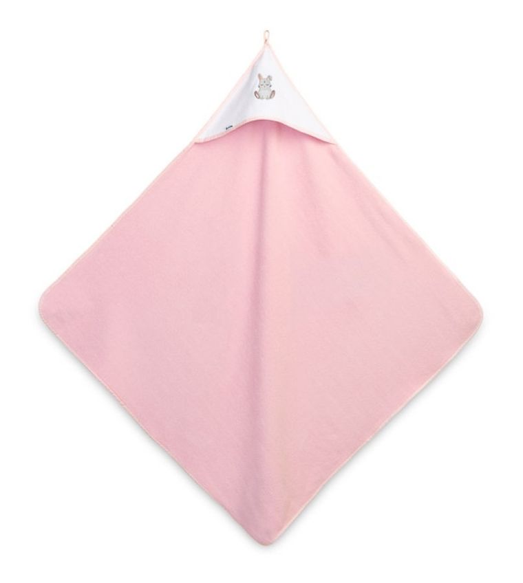 Sensillo, Króliczek, okrycie kąpielowe frotte, 100-100 cm, różowe