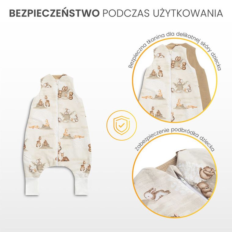 Sensillo, Króliczki, śpiworek do spania, TOG 1.0, rozmiar XL, beżowy