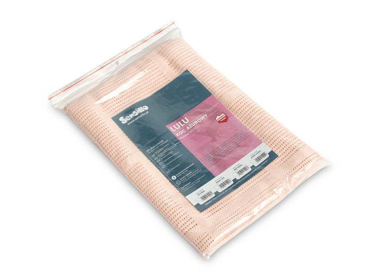 Sensillo, Lulu, koc ażurowy, jasny róż