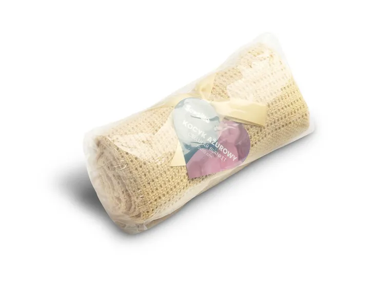 Sensillo, Moli, koc ażurowy, kawa, 70-110 cm