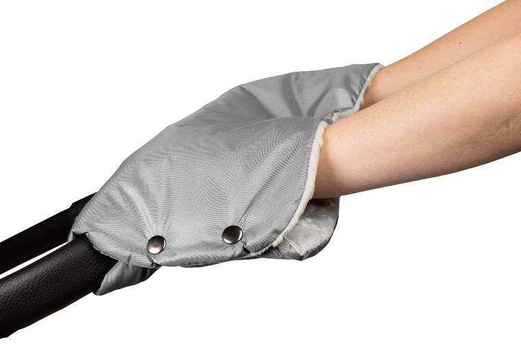 Sensillo, mufka do wózka, minky, szara