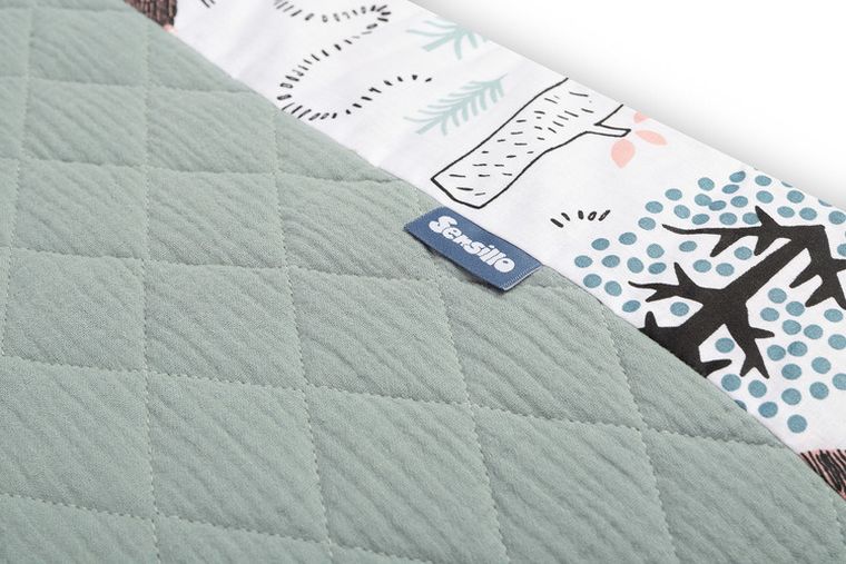 Sensillo, ochraniacz do łóżeczka muślin, Jeże, szmaragdowy