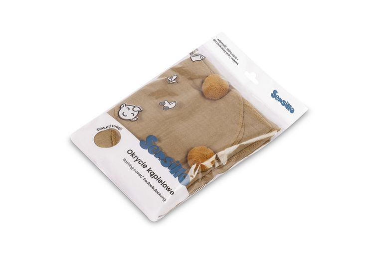 Sensillo, okrycie kąpielowe, muślin kreszowany, 75-75 cm