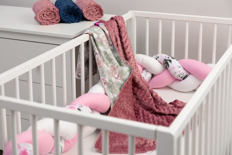 Sensillo, Palmy, koc minky, retro róż, 75-100 cm