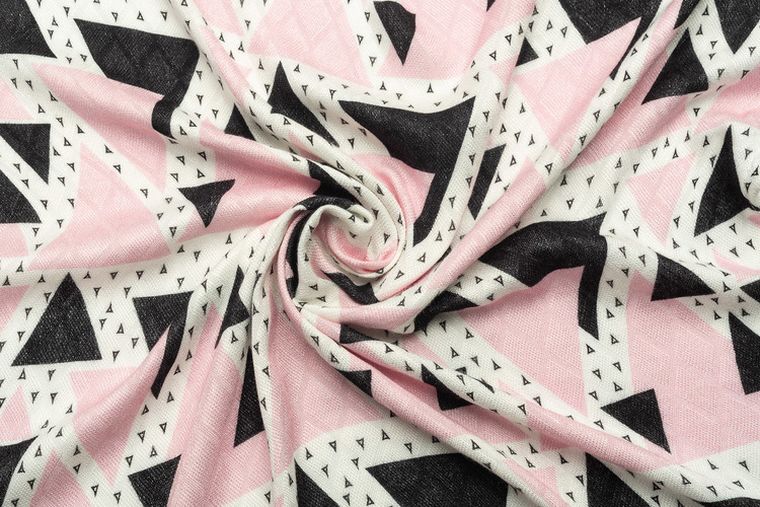 Sensillo, pielucha bambusowa, trójkąt różowy, 75-75 cm