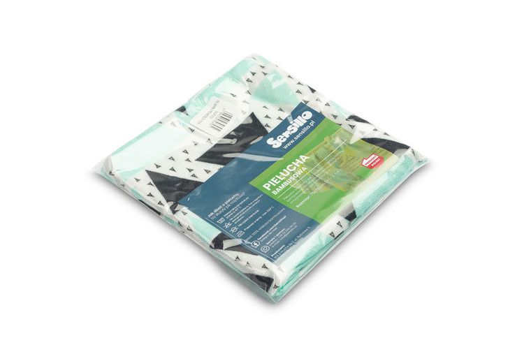 Sensillo, pielucha bambusowa, trójkąt zielony, 75-75 cm