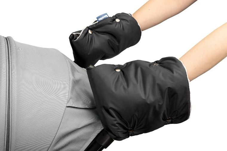 Sensillo, rękawiczka/mufka do wózka, minky, czarna