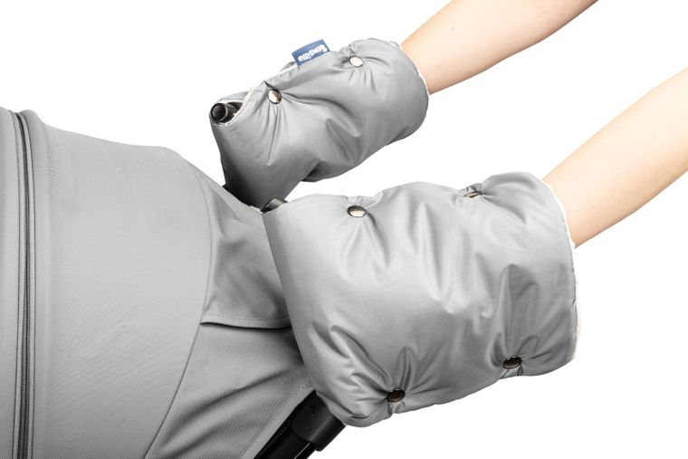 Sensillo, rękawiczka/mufka do wózka, minky, szara