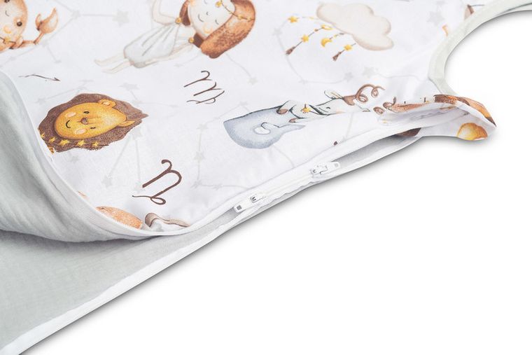 Sensillo, śpiworek do spania M, zodiak, szary, TOG 1.0, 50-80 cm
