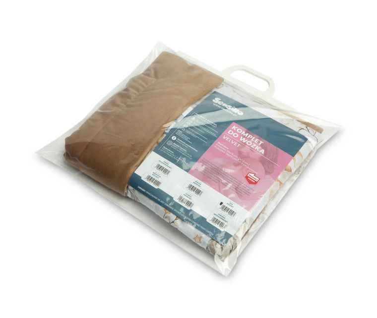 Sensillo, Velvet, Sen, komplet do wózka z falbanką, beżowy