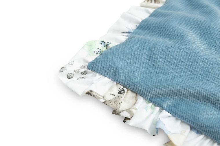 Sensillo, Velvet, Spacer, komplet do wózka z falbanką, niebieski