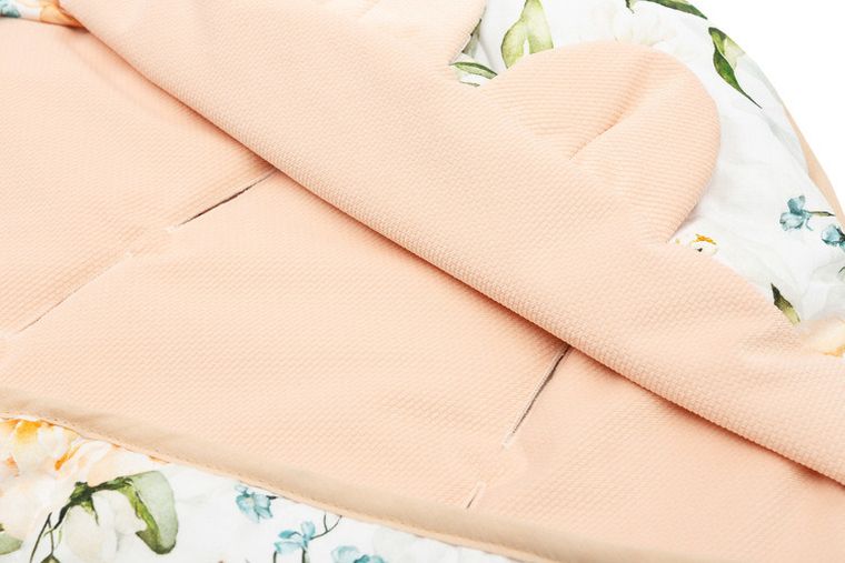 Sensillo, Velvet XL, otulacz do fotelika, piwonia brzoskwiniowy