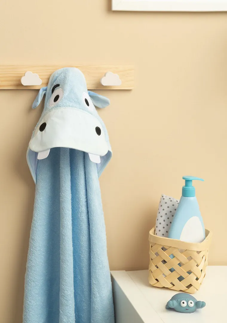 Sensillo, Water Friends, okrycie kąpielowe, hipopotam, blue, 100-100 cm