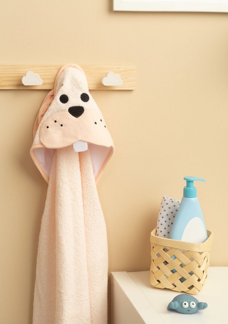 Sensillo, Water Friends, okrycie kąpielowe, królik, pink, 100-100 cm