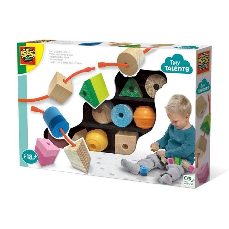 SES Creative, nawlekanie koralików, zabawka sensoryczna