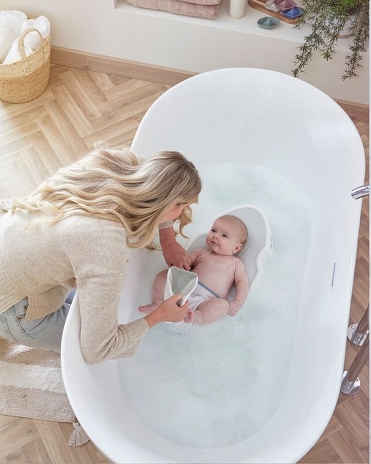 Shnuggle, leżaczek do kąpieli noworodka, blossom