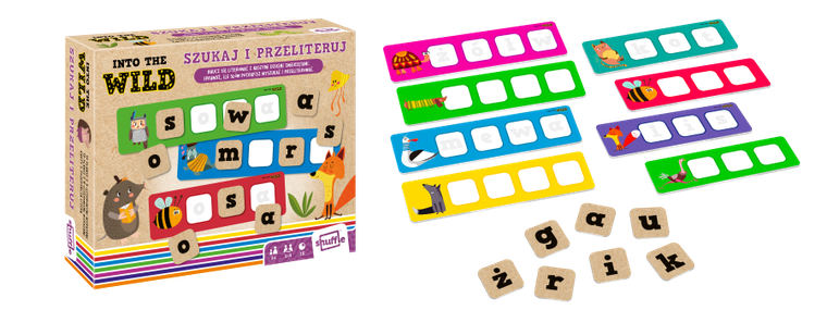 Shuffle, Into the Wild, Szukaj i przeliteruj, gra edukacyjna