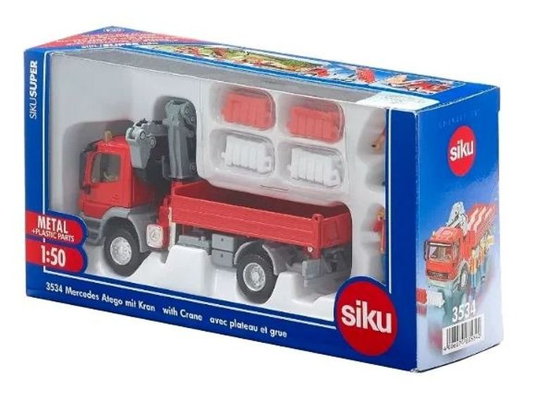 Siku, Mercedes-Benz Atego z dźwigiem obrotowym, model pojazdu, 3534