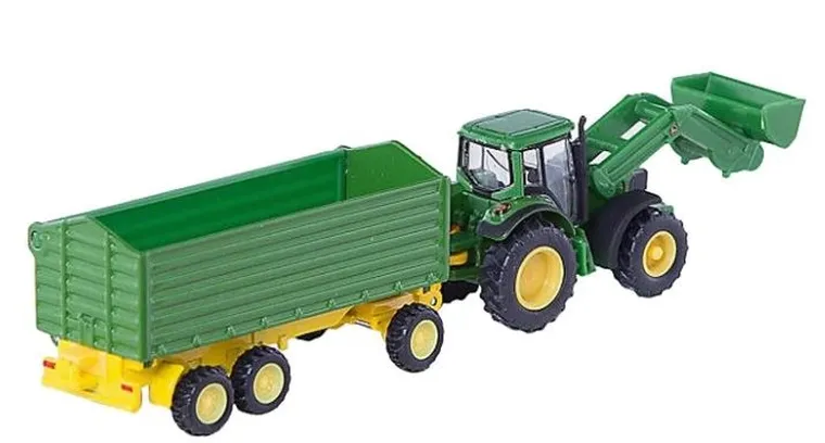 Siku, Traktor John Deere z przyczepą i ładowarką, model pojazdu, 1843