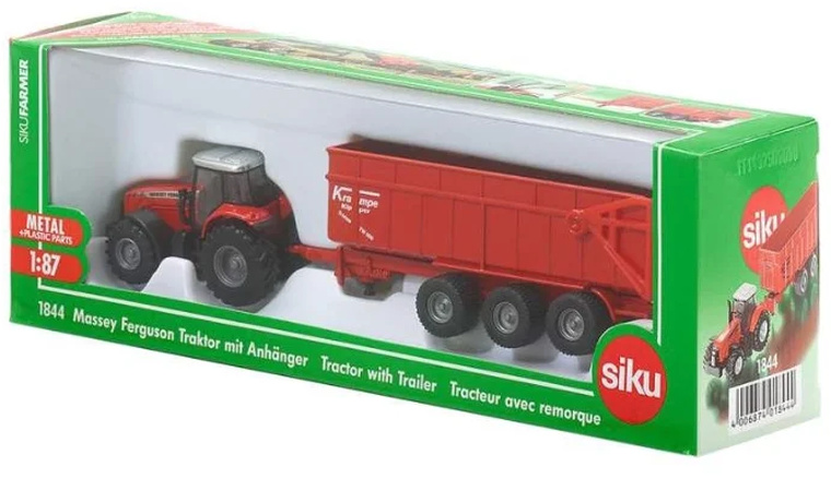 Siku, Traktor Massey Ferguson z przyczepą, model pojazdu, 1844