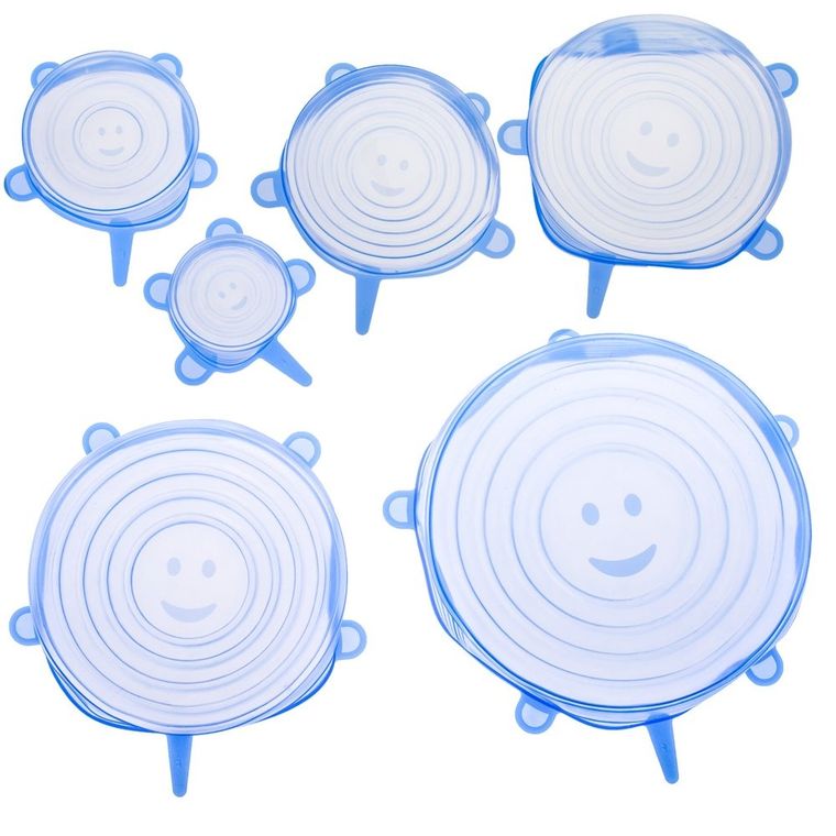 Silikonowe pokrywki do żywności, 6 szt.
