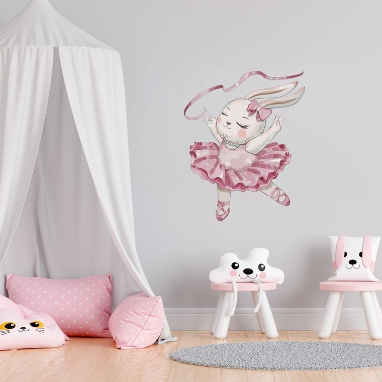 Sipo, naklejki na ścianę do pokoju dziecięcego, Króliczek Baletnica
