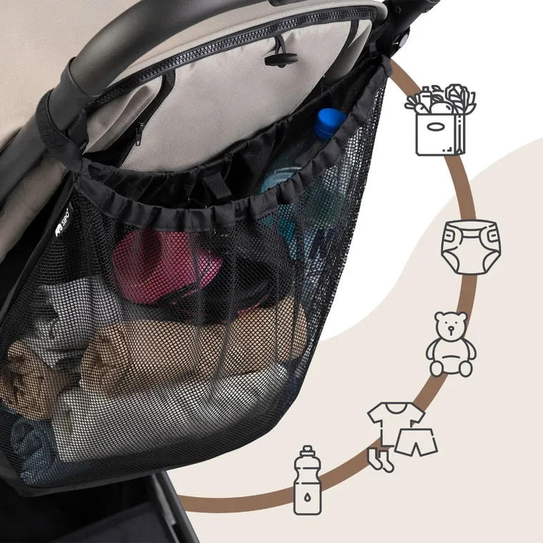 Sipo, siatkowy organizer do wózka, torba do przechowywania XL