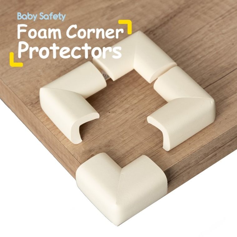 Sipo, zestaw piankowych zabezpieczeń narożników mebli, kremowe, 4 szt.